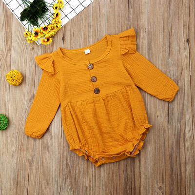 

New Cute Infant Baby Girl Ruffle Bodysuit Romper Jumpsuit Sunsuit Clothes