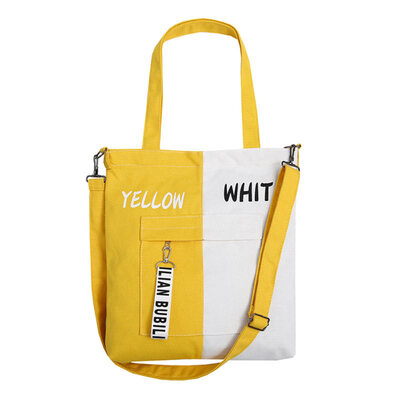 

Casual Women Color Block Letter Print Canvas Shopping Crossbody Shoulder Bag