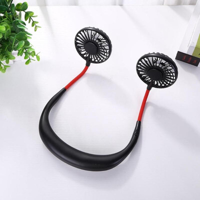 

7 Blades USB Rechargeable Wearable Portable Mini Hand Free Fan Neckband Fan