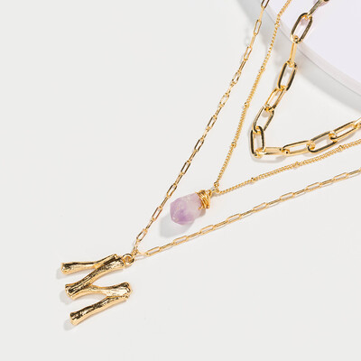 

26 letter alphabet Layer Shell Pendant Necklace pearl Stone Natural seashell Gold Women Best Friend Choker Summer Jewelry
