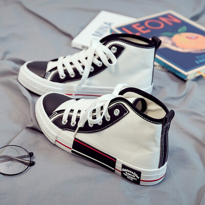 

Spring 2019 new high - profile canvas shoes Korean version of black cloth shoes red ins small blackboard shoe tide