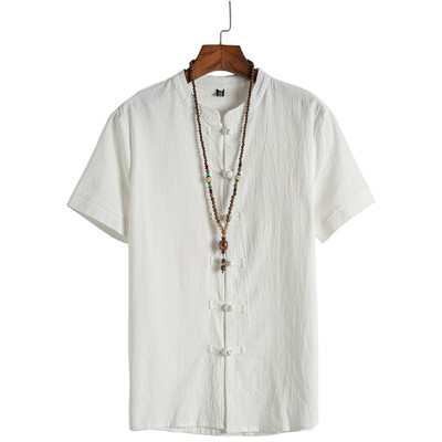 

Toponeto Fashion Mens Cotton Linen Solid Short Sleeve Retro T Shirts Tops Blouse