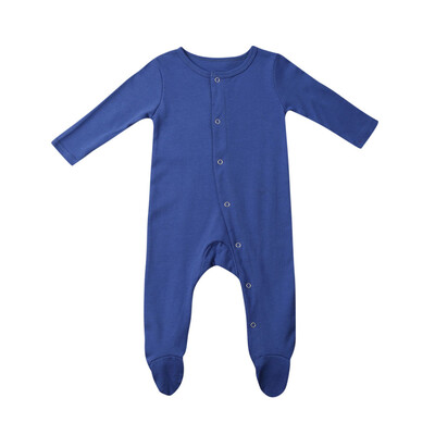 

Newborn Baby Girl Boy Long Sleeve Solid Romper Jumpsuit Outfits Clothes 0-24M