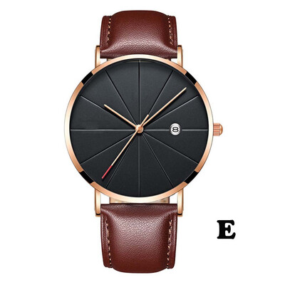 

〖Follure〗Simple And Unobtrusive Business Leather Strap Casual Mens Quartz Watch