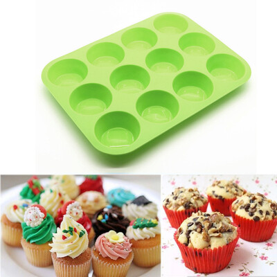 

Gobestart 12 Cup Silicone Muffin Cupcake Baking Pan Non Stick Dishwasher Microwave Safe
