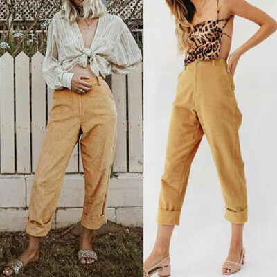 

Womens High Waist Skinny Slim Jeggings in Stretchable Corduroy Pants Trousers