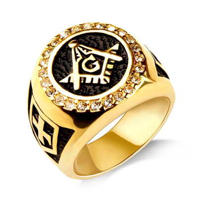 

Rings Titanium Stainless Steel Out Crystal Bling Gold Color Ring for Men Hip Hop Jewelry titanium steel mens ring