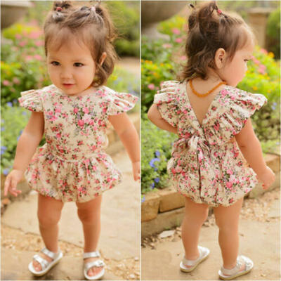 

Cute Newborn Infant Baby Girl Floral Romper Jumpsuit Bodysuit Clothes Outfit Hot