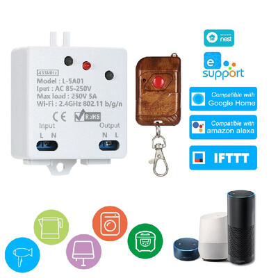 

eWeLink WI-FI Smart Switch RF 433MHz 5A1100W Wireless Switch With 1PCS RF433MHz Remote Controller with Timing Function Remote Con