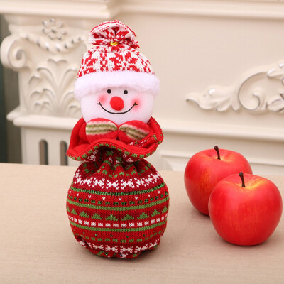 

Tailored Christmas Portable Candy Bag Cartoon Deer Pattern Apple pouch Snowman
