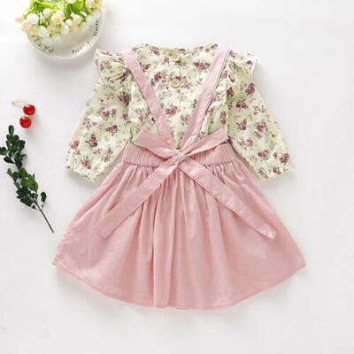

UK Toddler Kids Baby Girl Ruffle T-shirt Top Skirt Dress 2Pcs Outfit Clothes Set