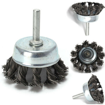

2 Metal Wire Wheel Cup Brush Crimped & 14 Shank For Die Grinder Drill Lot