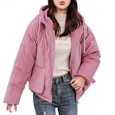 

Toponeto Women Winter Warm Coat Hooded Thick Warm Loose Jacket Short Overcoat