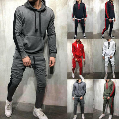 

New Mens Tracksuit Jogging Top Bottom Sport Sweat Suit Hoodie Trousers Pants Set