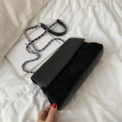 

Lingge chain bag chic retro frosted womens bag new 2019 simple small fresh shoulder bag Messenger bag