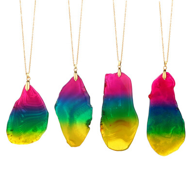 

Natural Crystal Quartz Healing Point Chakra Bead Gemstone Necklace Pendant