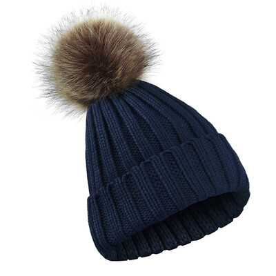 

Tailored Winter Women Girl Crochet Knitted Hats Skull Caps Ball Beanies Hairball Hat BU