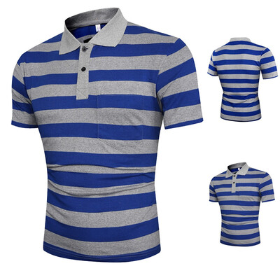 

Toponeto Mens Summer Slim Fit Turn-down Collar Shirt Short Sleeve Pocket Top Blouse