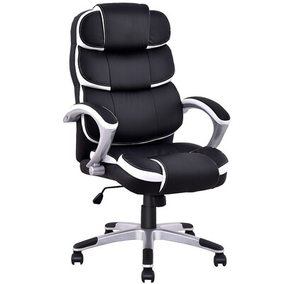 

Ergonomic PU Leather High Back Computer Chair-Black