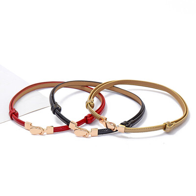 

Womens patent leather leather belt Korean fashion versatile adjustment buckle leather thin belt