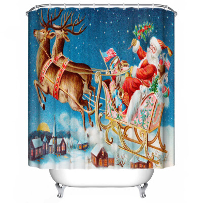 

Gobestart Christmas Waterproof Polyester Bathroom Shower Curtain Decor With Hooks New A