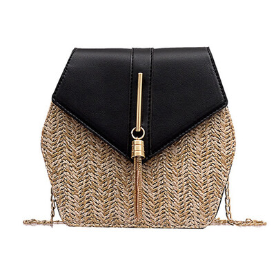 

Messenger Bags Fashion Hexagon Multi-Style Straw Bag Handbags Summer Rattan Bag Beach Shoulder Messenger Bags