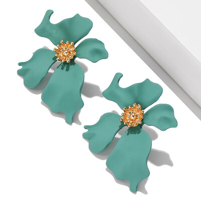 

2019 Latest Design Cute Flower Stud Earrings Colorful Spray Paint Effect Creative Statement Earring For Women Girl Jewerly Gifts