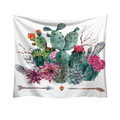 

Toponeto Fashion Tapestry Green Cactus Style Pattern Decorative Tapestry Home Decor