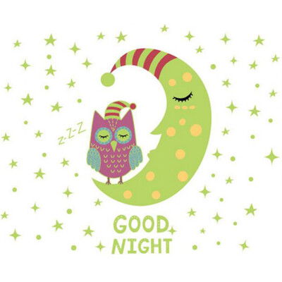 

Greensen Moon Owl Stars Luminous Wall Sticker Decal for Children Room Nursery Bedroom Art Decor Wall Decal Luminous Wall Decal