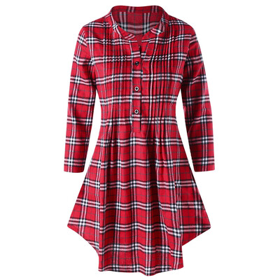 

Plus Size Pintuck Plaid Tunic Shirt