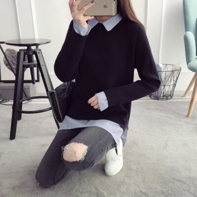 

2018 autumn&winter new loose large size sweater cardigan jacket in the long Korean version plus bat sleeve sweater