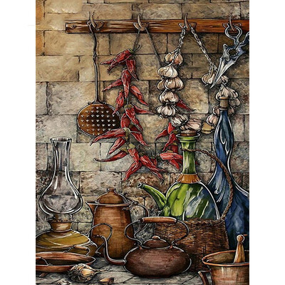 

Diamond Painting Kettle Cross Stitch Landscape Rhinestones Full Square Diamond Embroidery Diy Needlework Home Decor