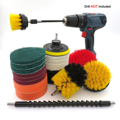 

19pcs Set Electric Hexagonal Drill Cleaning Brush Scouring Pad Grinding Discs