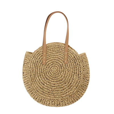 

Tailored New Retro Mori Round Straw Bag Woman Summer Bag Beach Bag Leisure Shoulder Bag