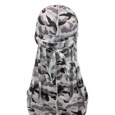 

Long Tail Satin Print Turban Hijab Cap Hair Accessories Cancer Chemo Hat For Men Women