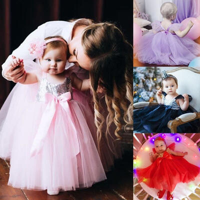 

Infant Toddler Baby Girl Princess Party Birthday Dress Clothes Tutu Tulle Dresses