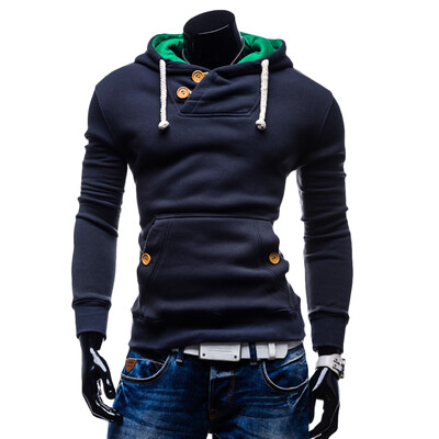 

Outdoor Solid Color Front Pocket Hoodie Sweatshirt for Men