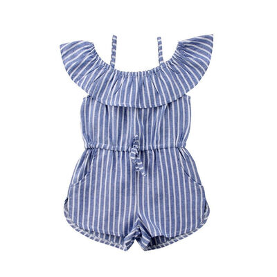 

Summer Toddler Kids Baby Girls Stripe Off Shoulder Rompers Jumpsuits Playsuit