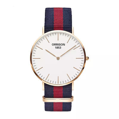 

Orissom European&American fashionable men nylon belt quartz thin sports outdoor canvas watch