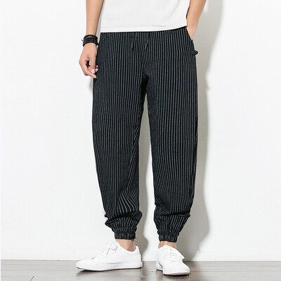 

Gobestart Men Summer Casual Harem Pants Jogger Pants Fitness Trousers Linen Loose Pants