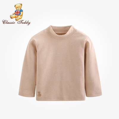 

Classic Teddy Classic Teddy childrens long-sleeved shirts girls T-shirts childrens shirts spring new vertical stripes bear - apricot 120