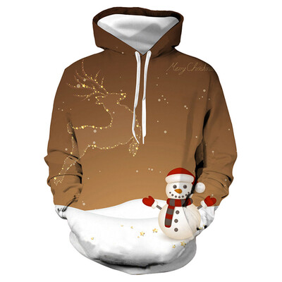 

Toponeto Mens Casual Christmas Lover 3D Print Party Long Sleeve Hoodie Top Blouse