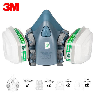 

3M 7502 Organic Vapor Safety Respirator Mask with Filters Respiratory Protection Gas Masks Paint Chemical Formaldehyde Anti Virus