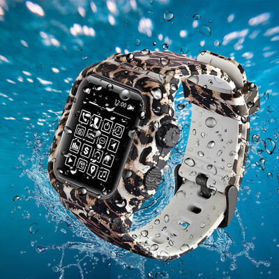 

〖Follure〗Waterproof Silicone Strap Watch bandBelt watch case for Apple Watch 4 44mm