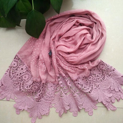 

Stylish Women Lace Flower Muslim Hijab Shawl Long Scarf Scarves Stole Wrap