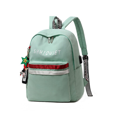 Schoolbag large capacity simple canvas shoulder bag female Oxford cloth waterproof backpack