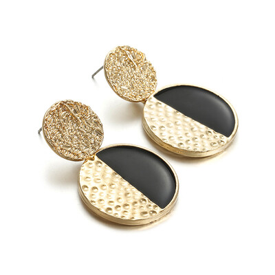 

2019 Fashion Vintage Women Handmade Earring Simple Geometric Circular Metal Earrings Girls Popular Punk Drop Earrings Jewelry