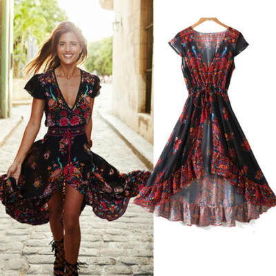

Summer Womens Boho Maxi Dress Lady Evening Cocktail Party Beach Dress Sundress