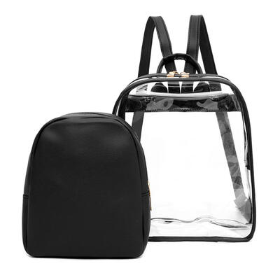 

2pcs Women Transparent PVC Backpack Casual Girls Travel Jelly Shoulder Bags