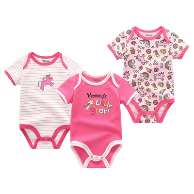 

3PCSLot Baby Boy Clothes 0-12M Newborn Cotton Baby Girls Clothes Rompers Babywear Bodysuits Clothing Sets For Babies